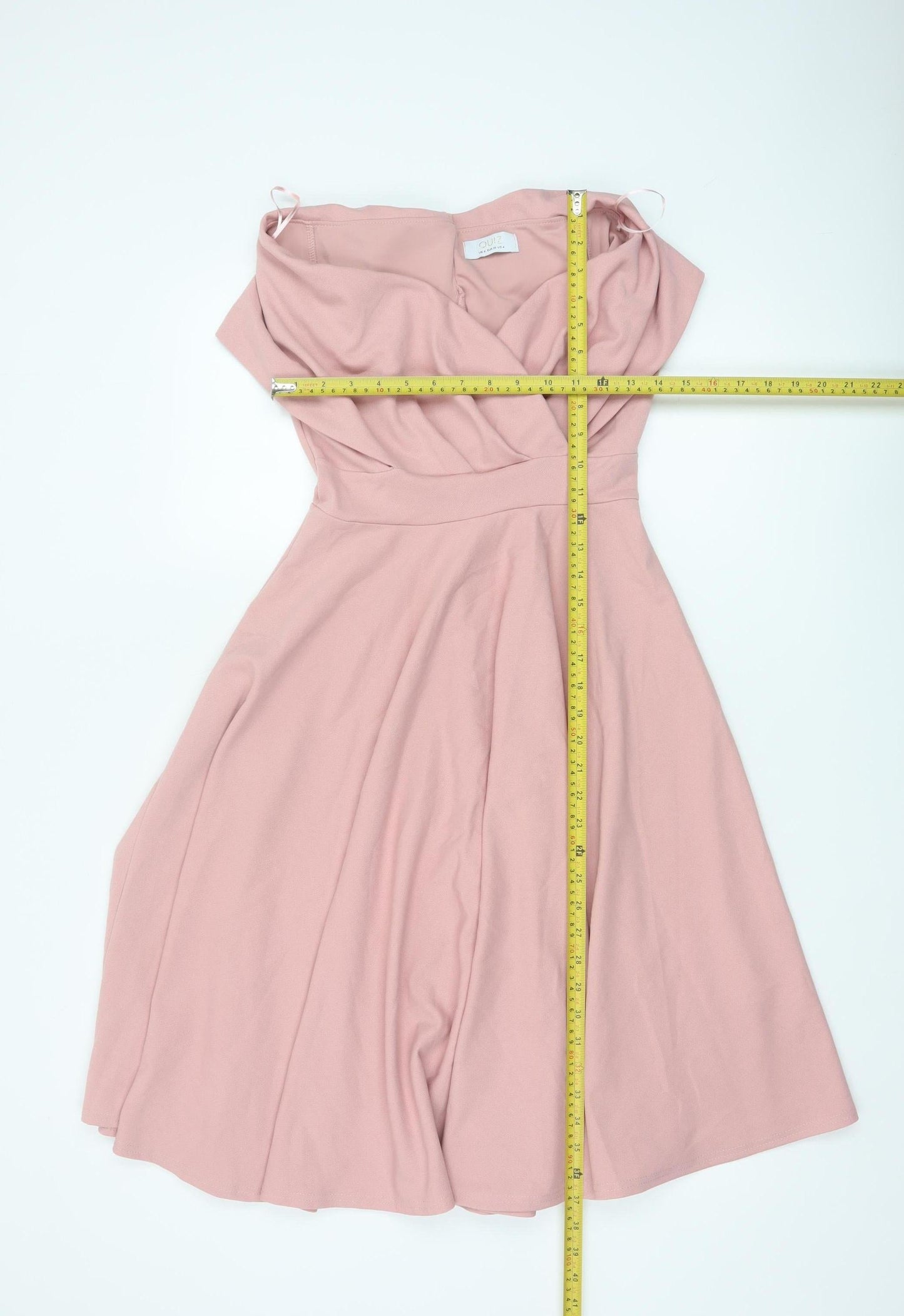 Quiz Women Pink UK 8 Off Shoulder Fit & Flare Knee Dress