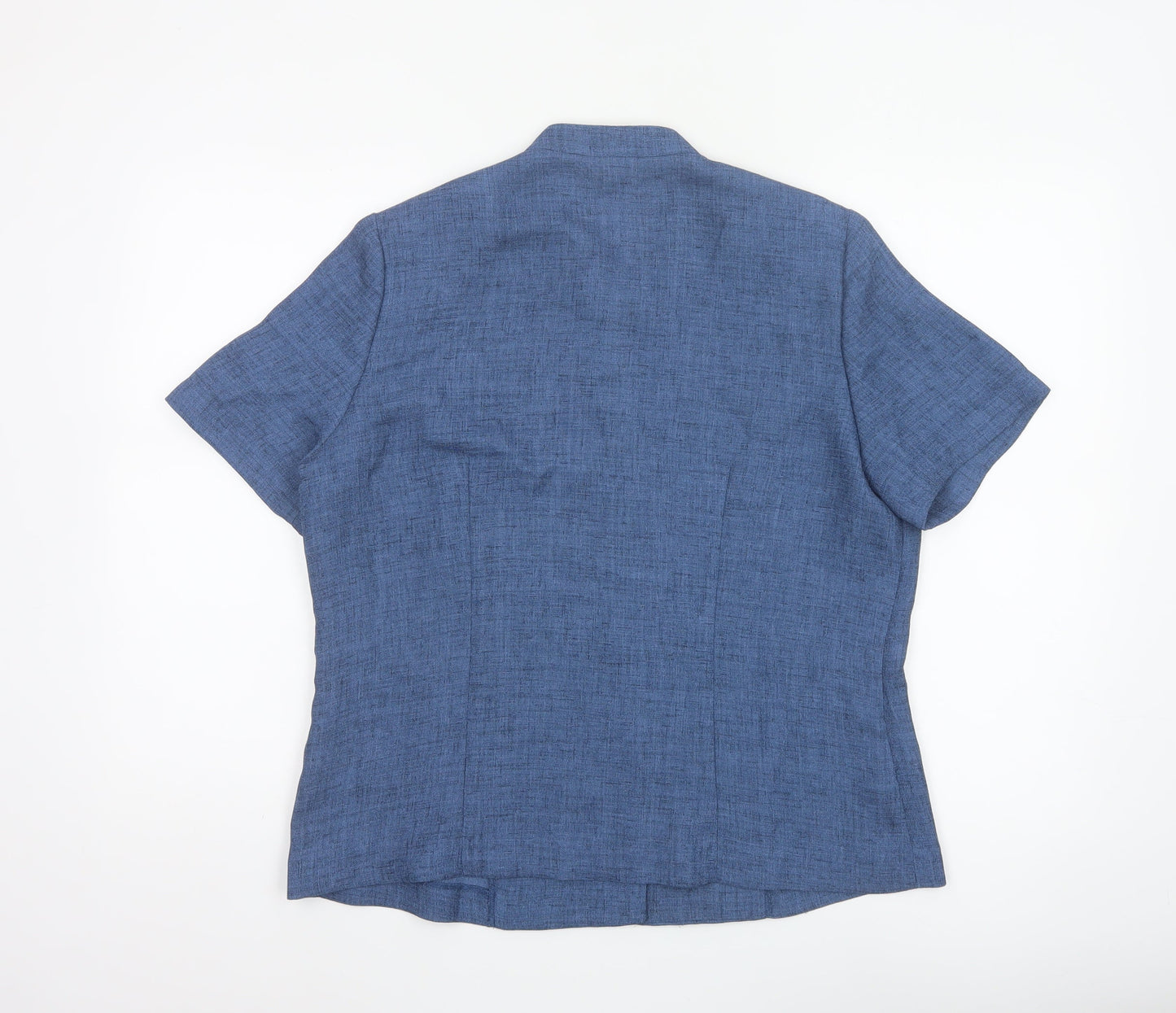 Eastex Women’s Blue UK 14 Short Sleeve Button-Up Blouse
