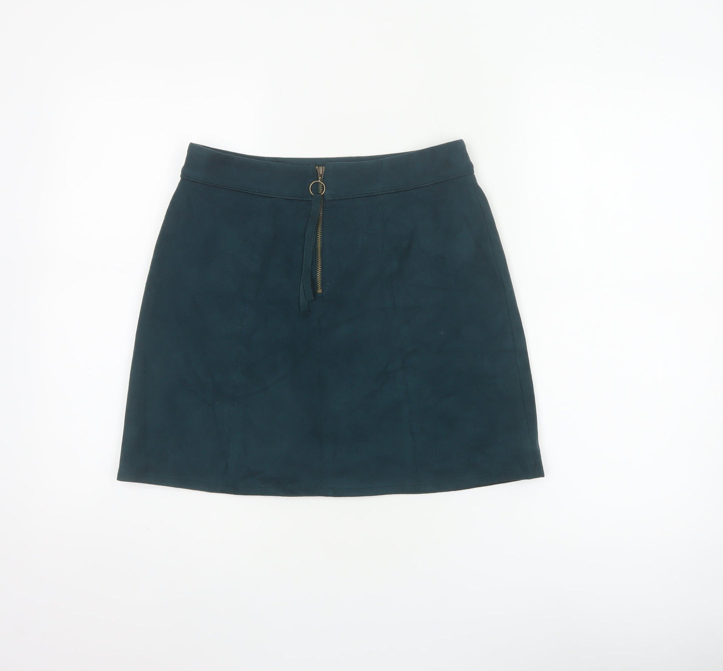 edc by Esprit Women Blue UK 6 A-Line Short Stretch Zip Skirt