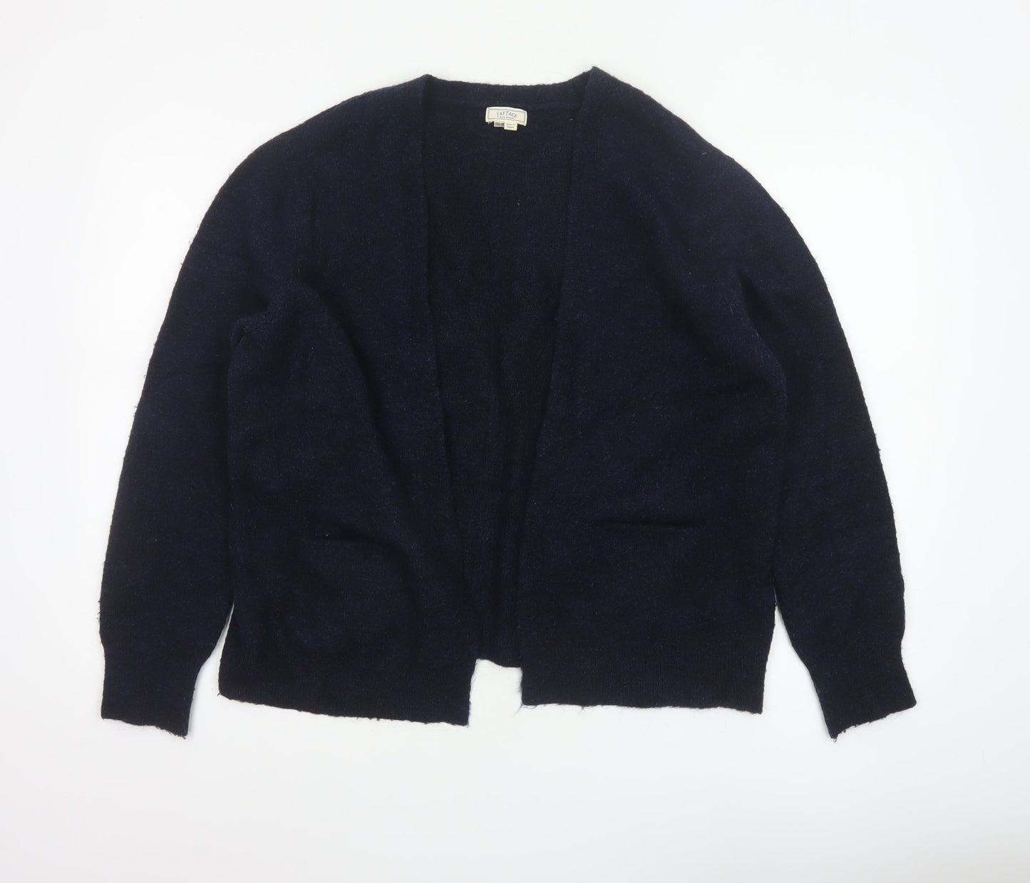 Fat Face Women’s Blue Open Knit Cardigan UK 14 Long Sleeve Wool Alpaca