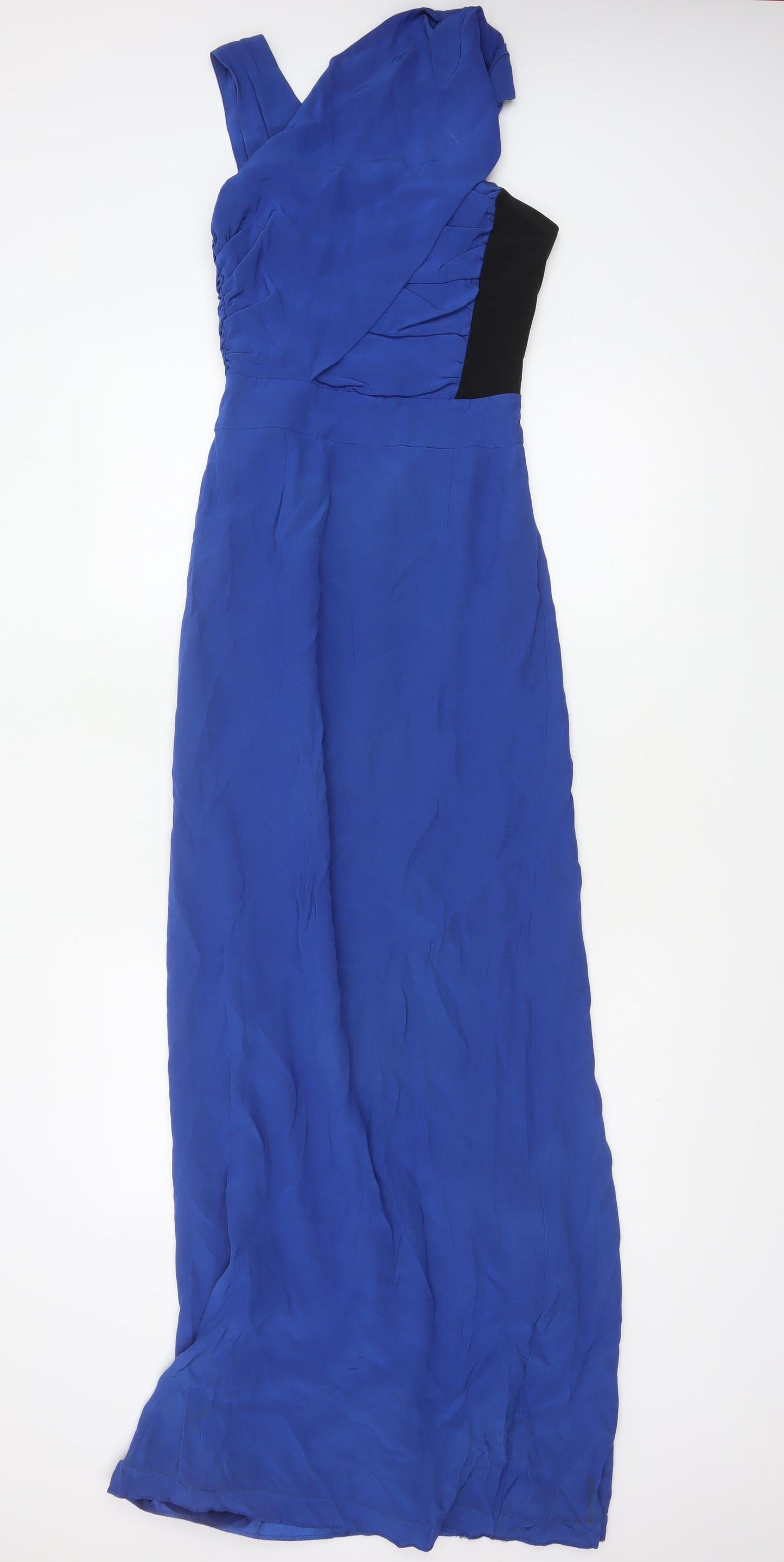 Reiss Women Blue UK 4 Maxi One Shoulder Ruched Formal Dress