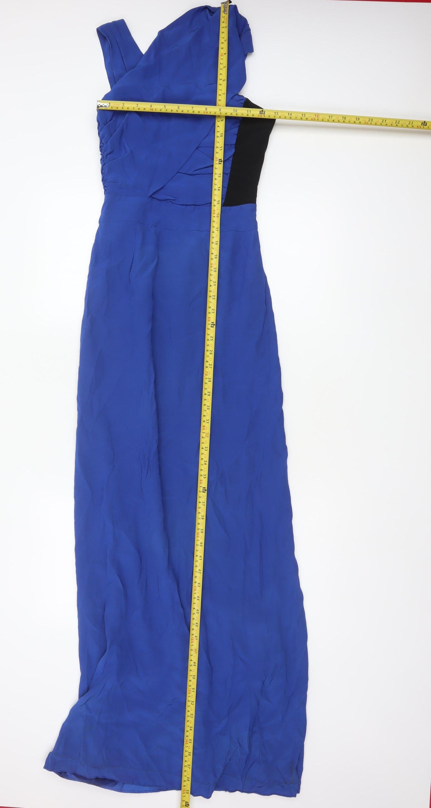 Reiss Women Blue UK 4 Maxi One Shoulder Ruched Formal Dress