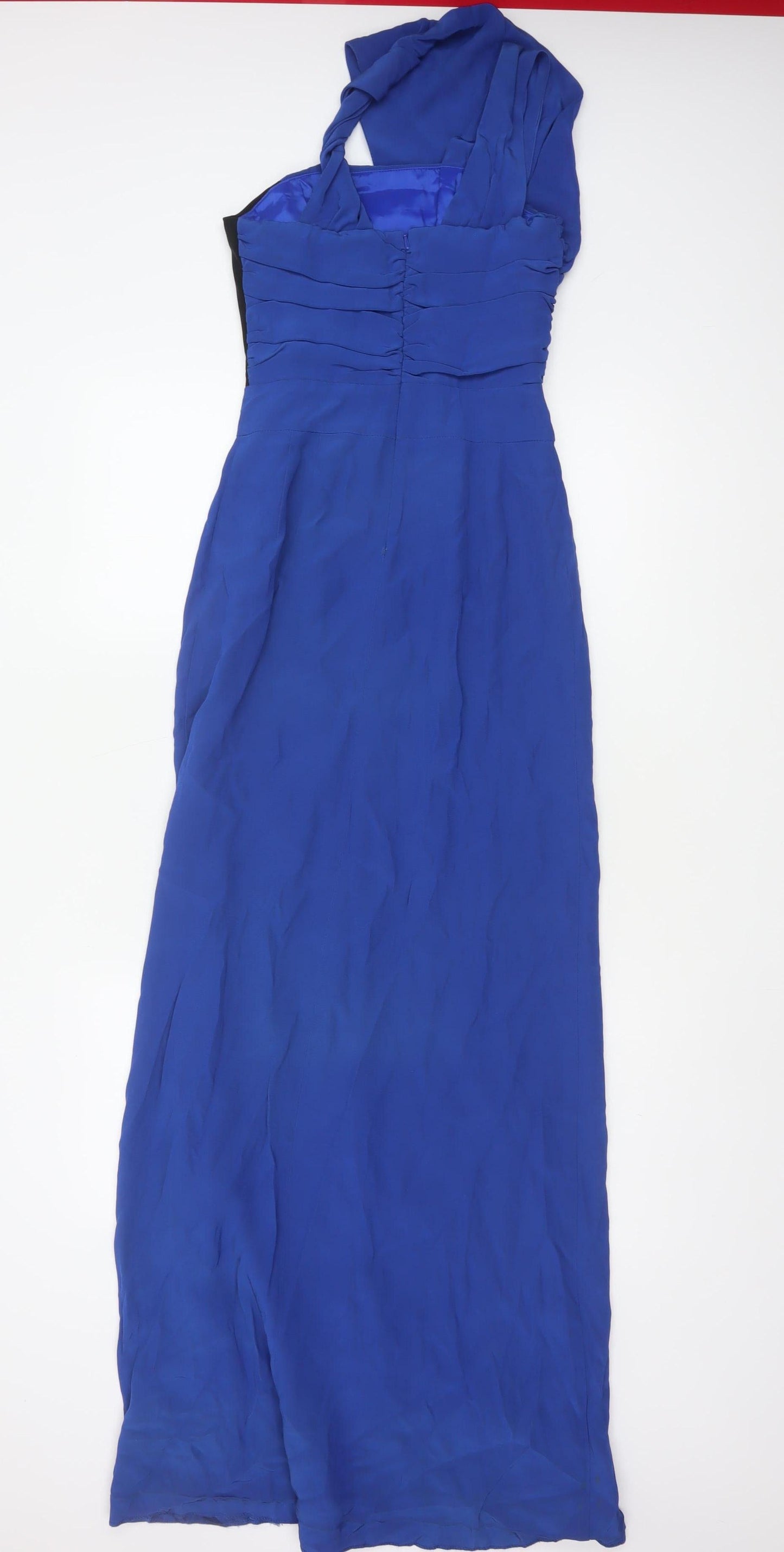 Reiss Women Blue UK 4 Maxi One Shoulder Ruched Formal Dress