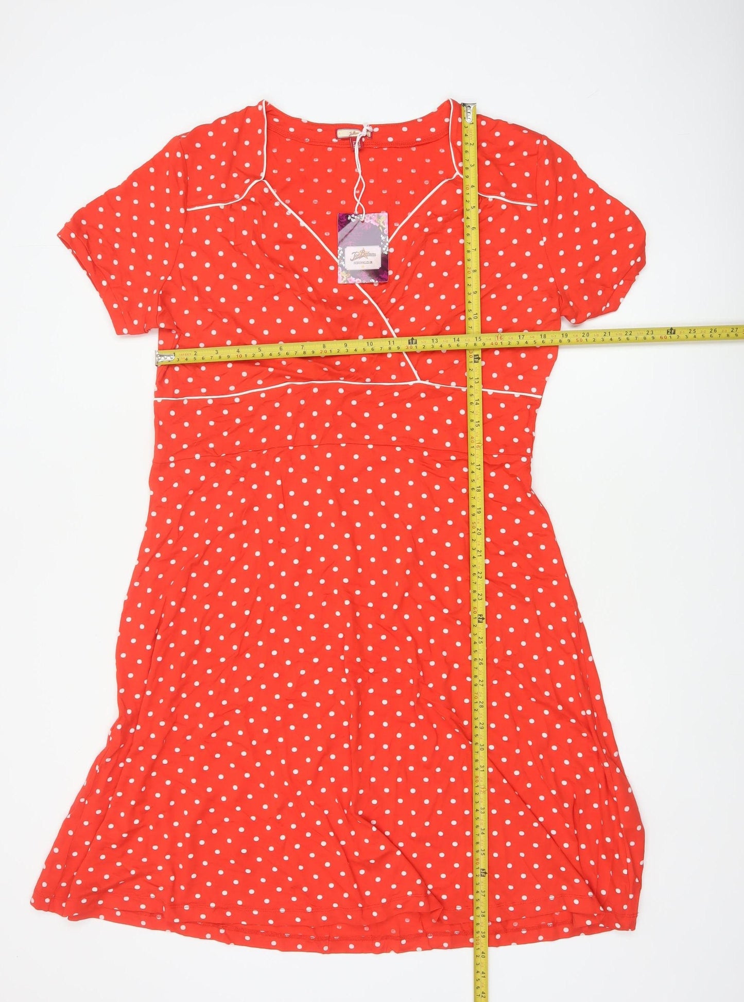 Joe Browns Women Red Polka Dot Fit & Flare Midi Dress UK 18