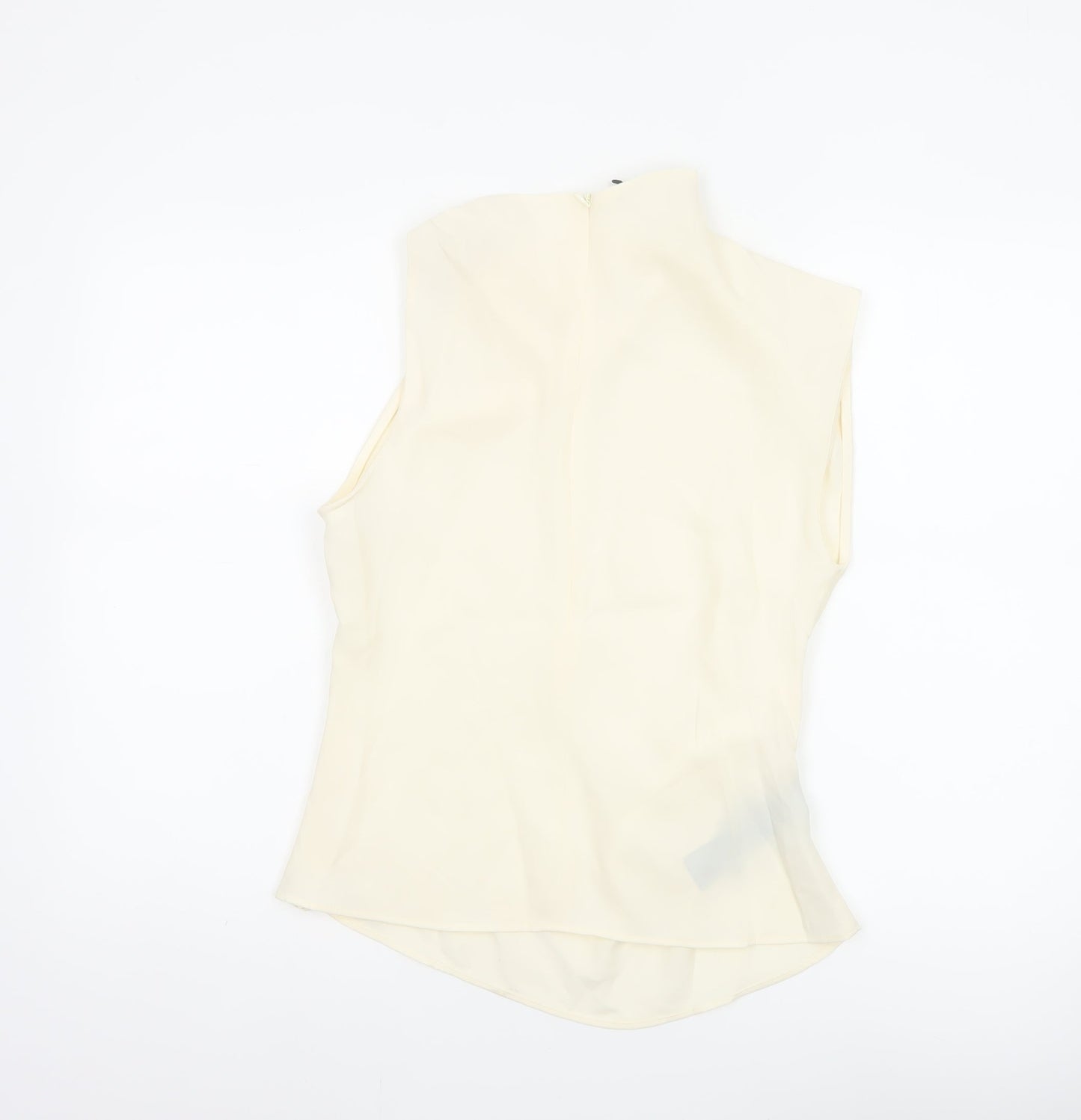 MNG Women Ivory UK 10 Basic One Shoulder Long Sleeve Buckle Blouse