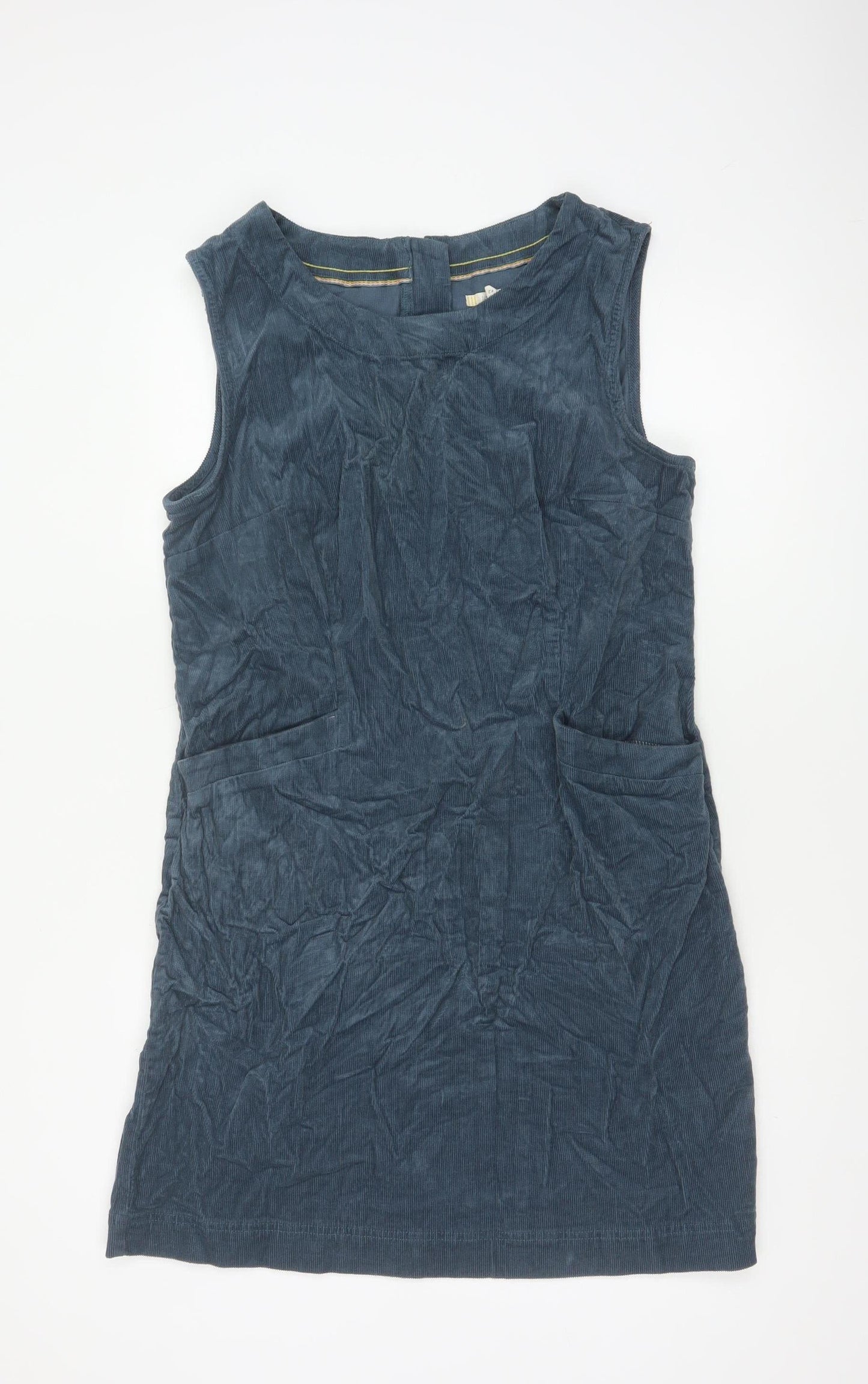 White Stuff Women Blue UK 14 Corduroy Shift Dress Sleeveless Pockets