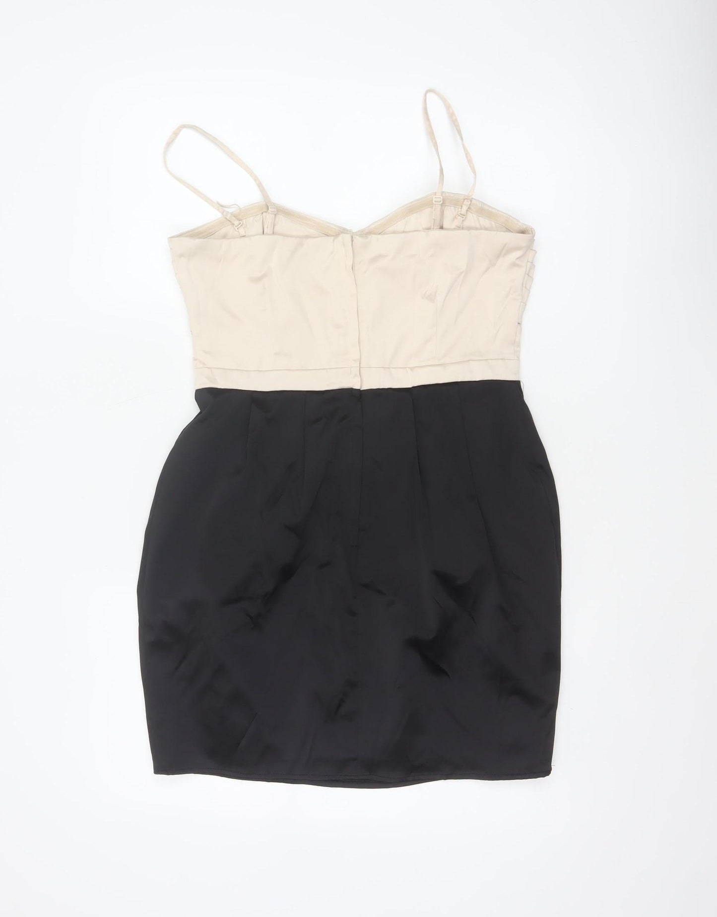 H&M Women Black Ivory UK 12 Bodycon Sweetheart Mini Party Dress