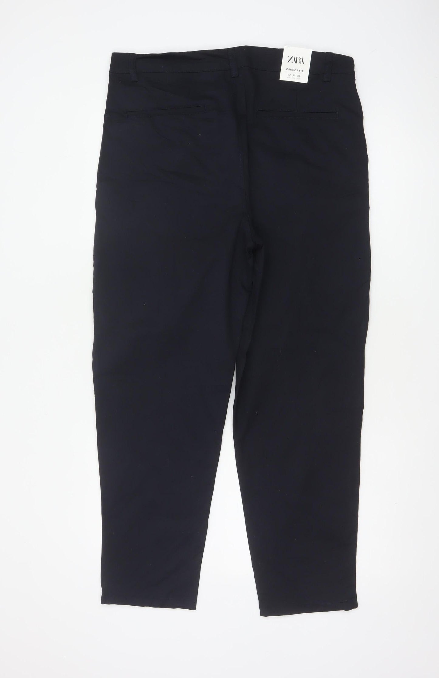 Zara Women Black UK 14 Carrot Fit Tapered Tailored Trousers