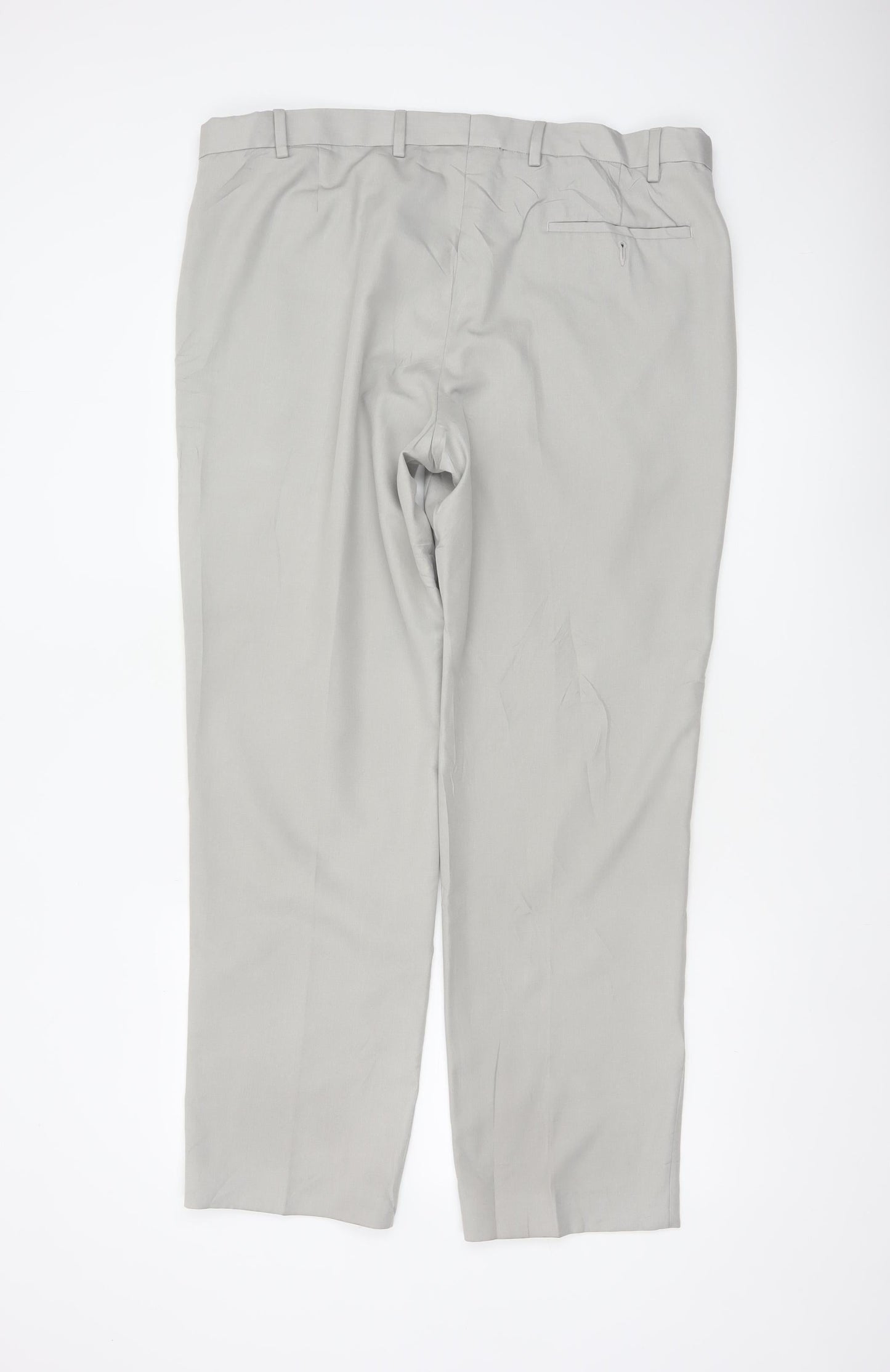 Marks & Spencer Men's Grey 40R Regular Fit Dress Trousers