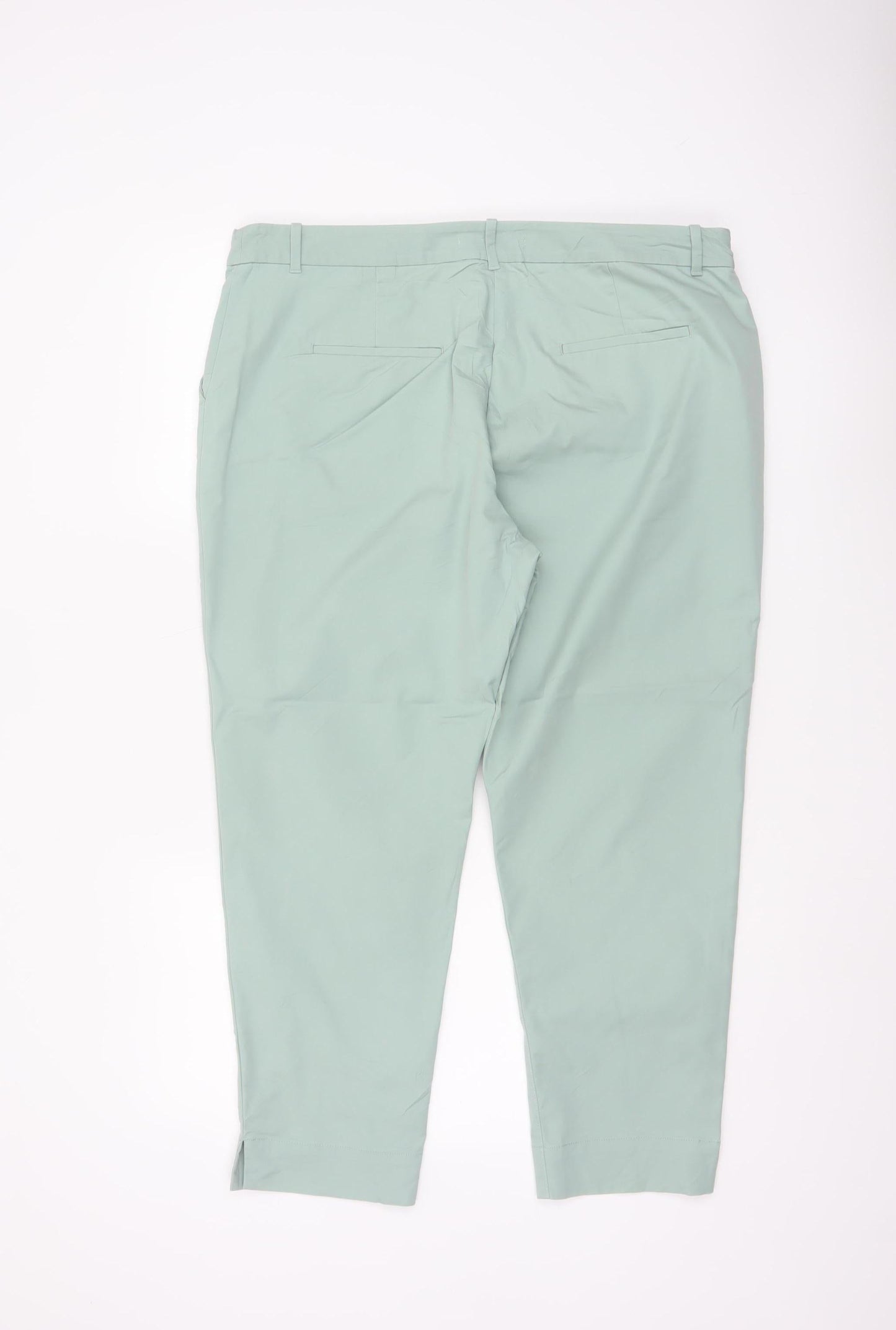 Marks and Spencer Women’s Sea Green UK 16 Short Tapered Chino Trousers