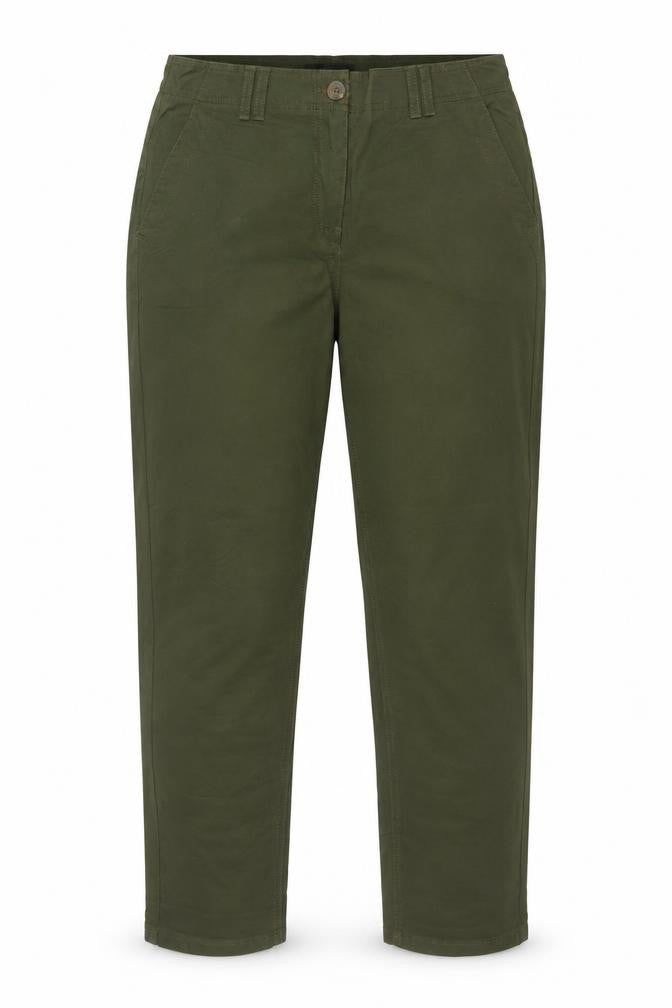 Next Women’s Green UK 12 Tall Slim Tapered Cotton Stretch Chino Trousers