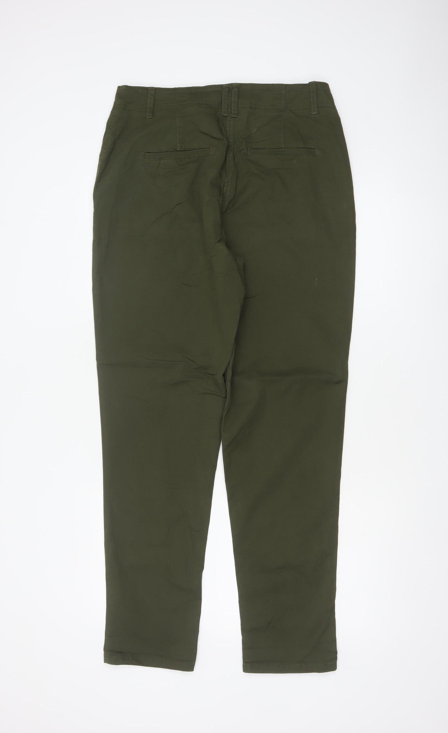 Next Women’s Green UK 12 Tall Slim Tapered Cotton Stretch Chino Trousers