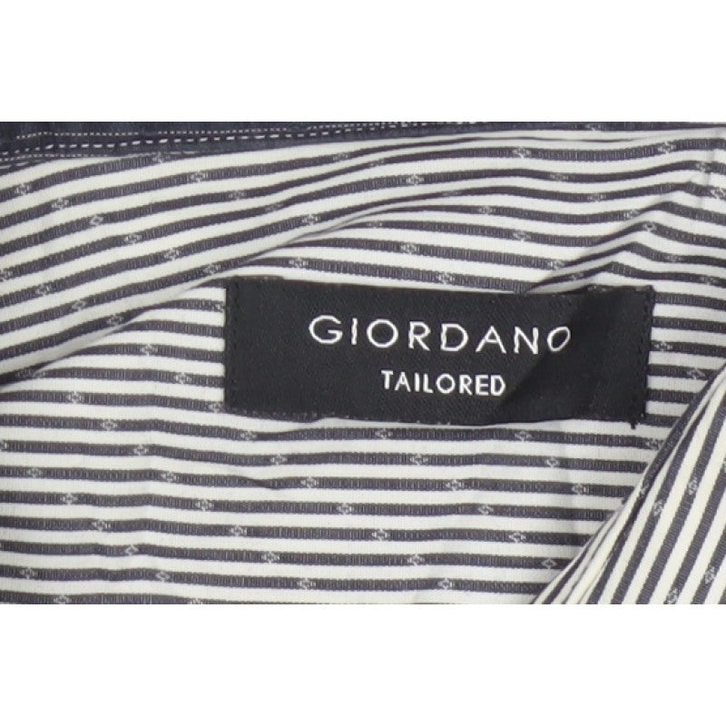 Additional view of Giordano Men’s Grey Striped XL 44 Slim Tailored Long Sleeve Shirt