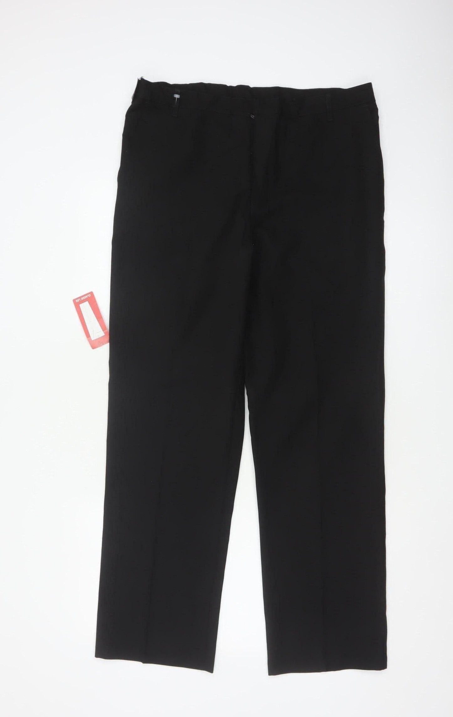 M&S Men’s Black 36in Classic Straight Formal Dress Trousers New