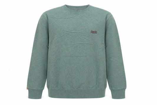 Superdry Men's Green XL Crew Neck Cotton Knit Pullover Jumper Logo