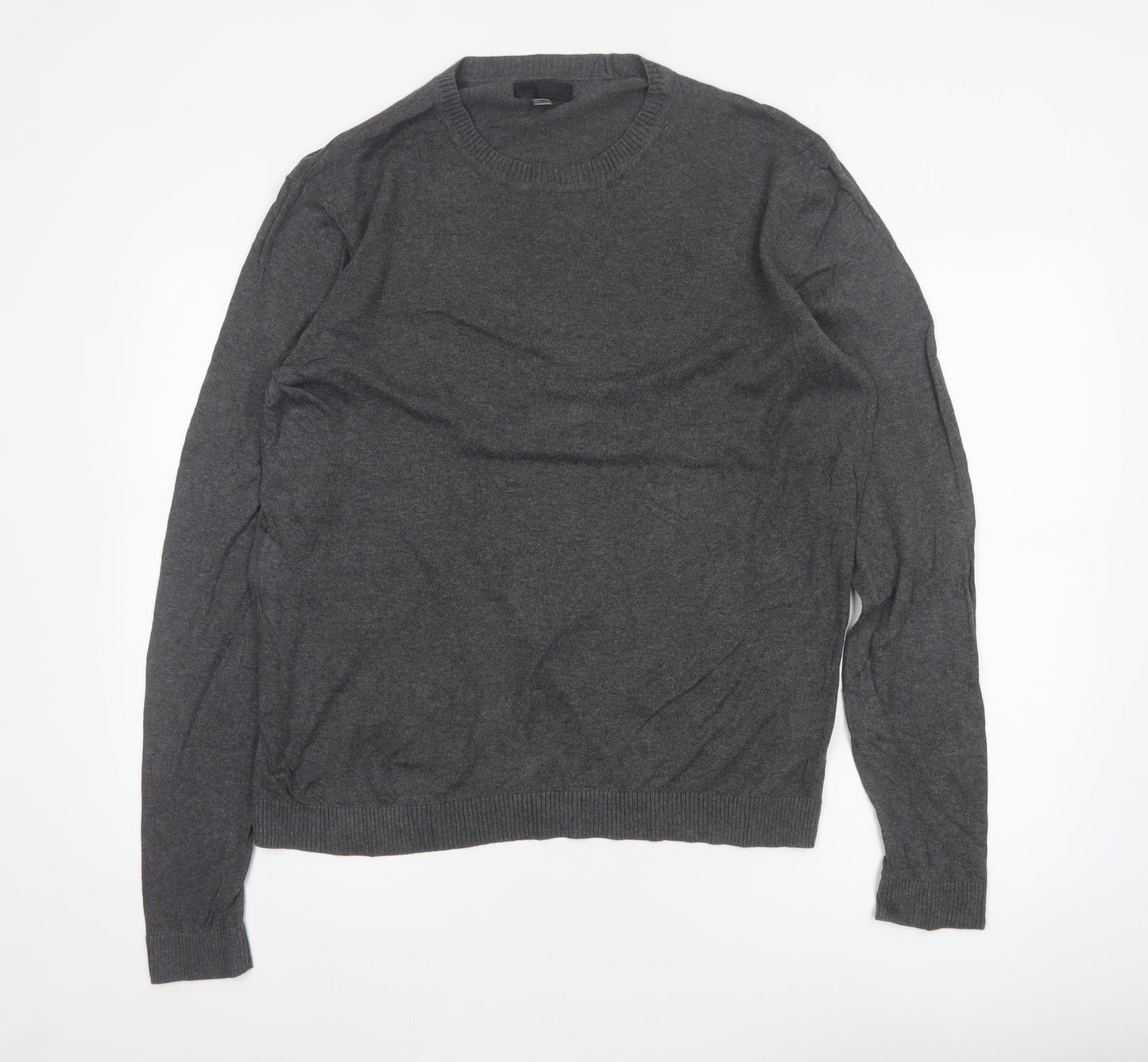 ASOS Men’s Grey L Cotton Blend Crew Neck Pullover Jumper