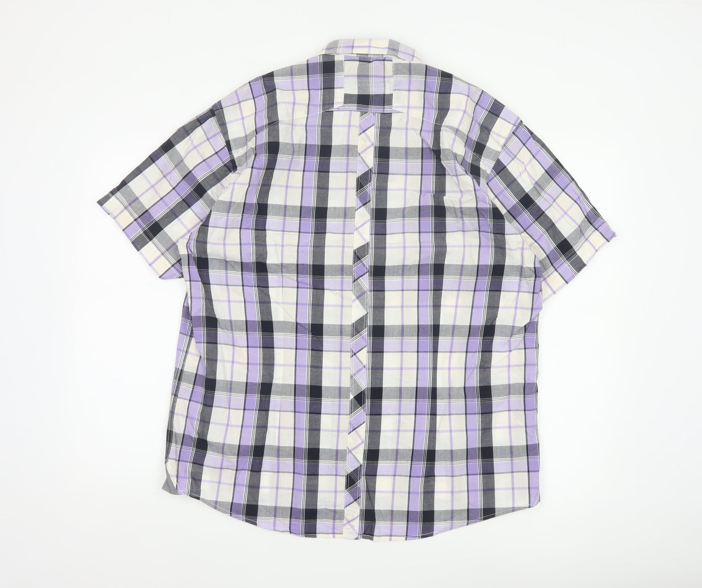 Lambretta Men’s XL Purple Plaid Short Sleeve Button-Up Shirt