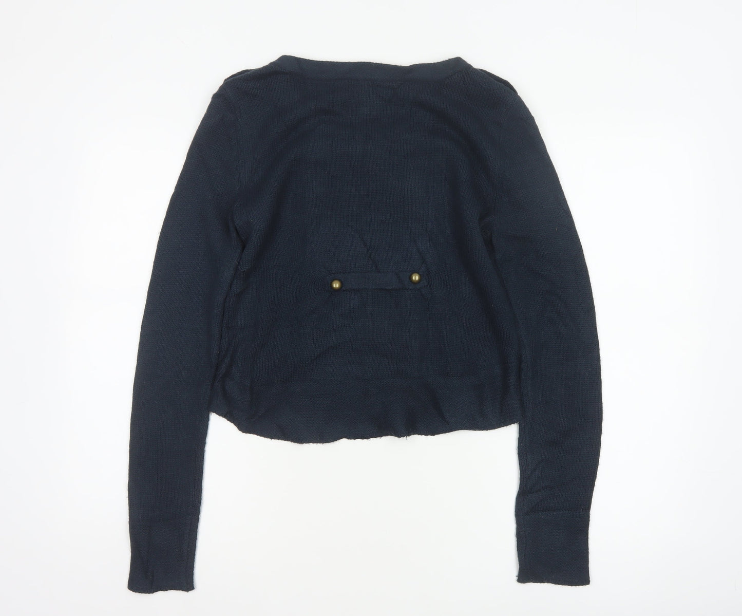 La Redoute Women Blue UK 10/12 Military Button Knit Cardigan