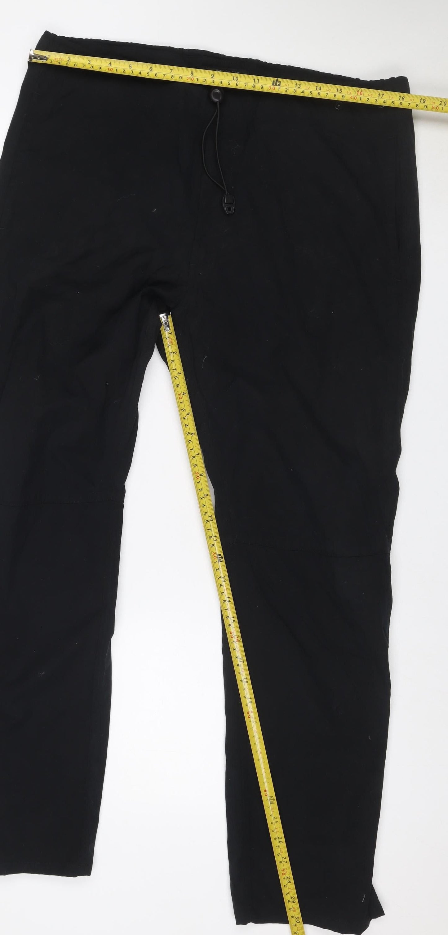 DKNY Men’s Black M Nylon Cotton Snow Trousers Elastic Waist Zip Pockets