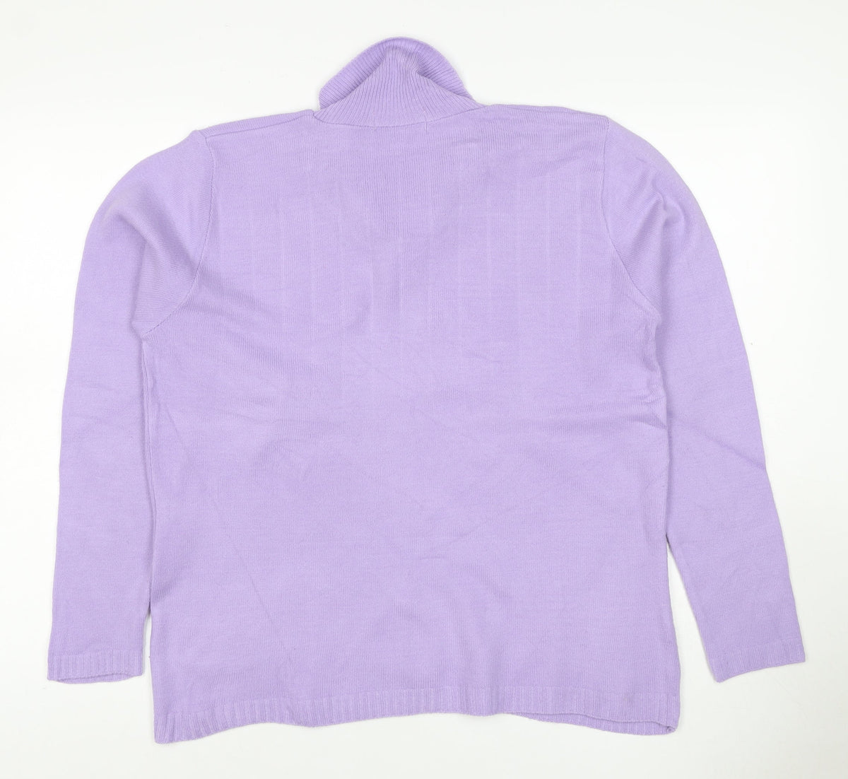 Future Lady Women Purple M Cowl Neck Tie Detail Knit Jumper