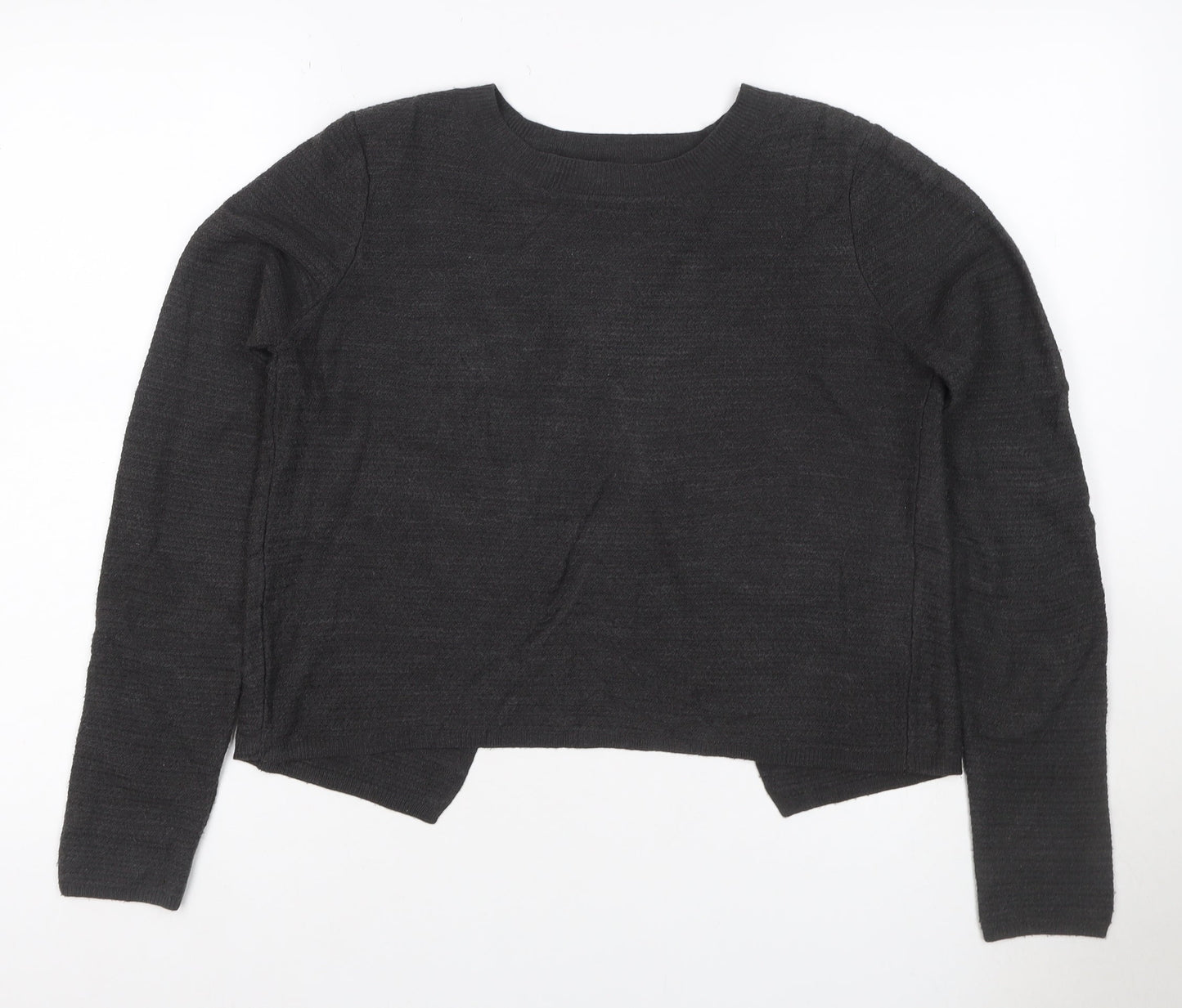 Fat Face Women’s Black UK 8 Wrap Knit Long Sleeve Jumper