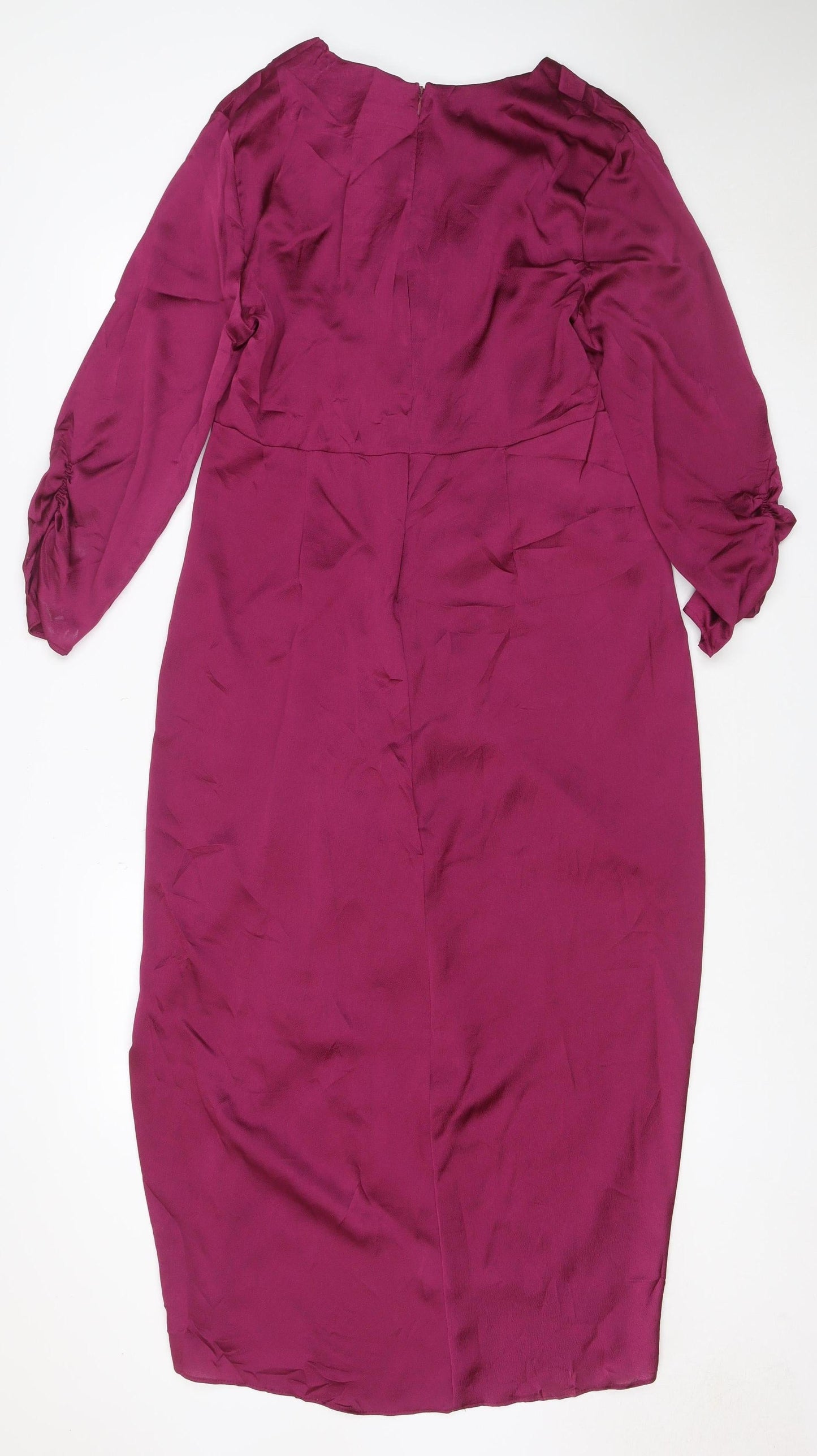 NEXT Women’s Purple UK 14 Fit & Flare Midi Ruched Dress