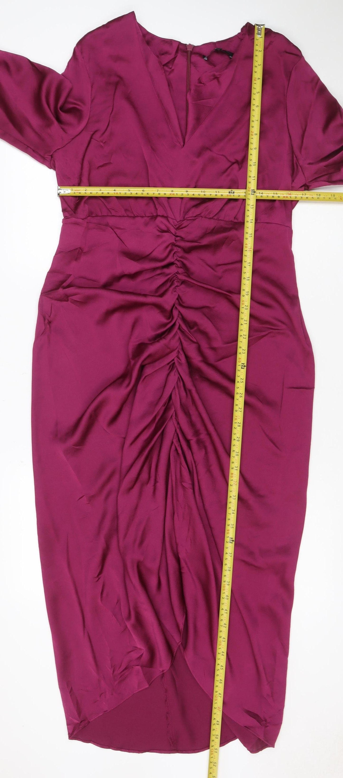 NEXT Women’s Purple UK 14 Fit & Flare Midi Ruched Dress