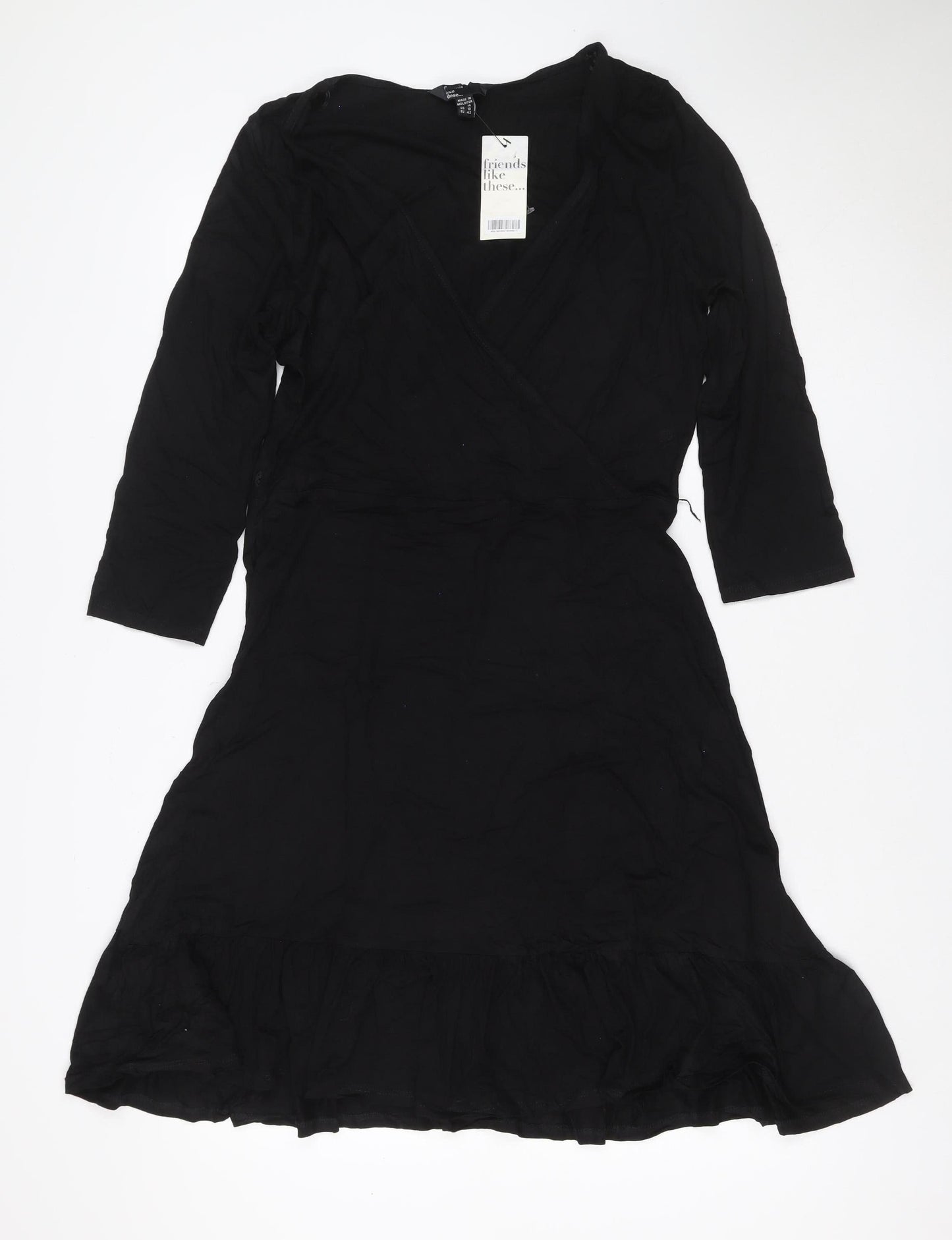 Friends Like These Women’s Black UK 14 Fit & Flare Knee Dress