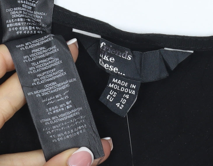 Friends Like These Women’s Black UK 14 Fit & Flare Knee Dress