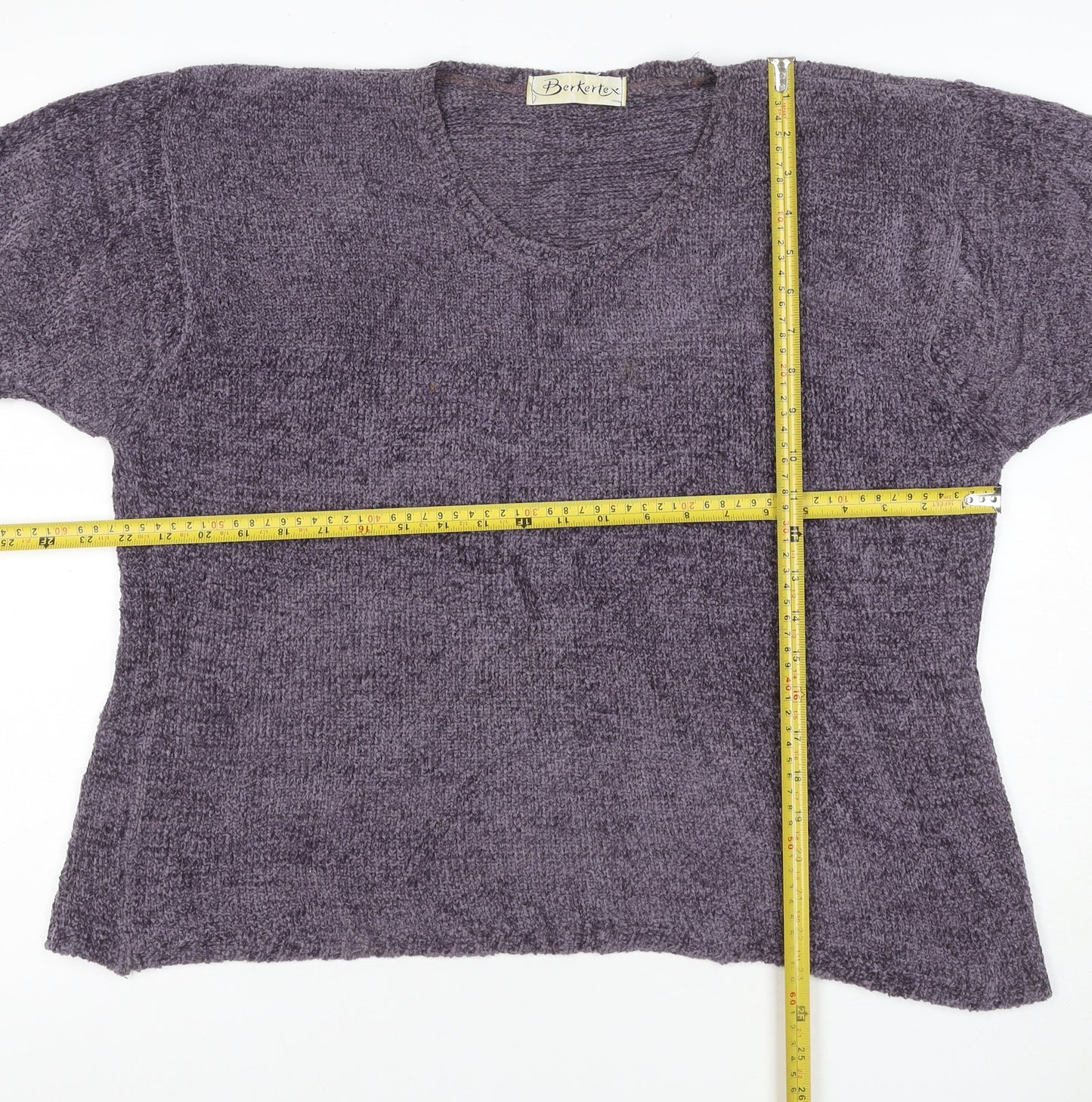Berkertex Women Grey Size 18 Short Sleeve Dolman Knit Jumper