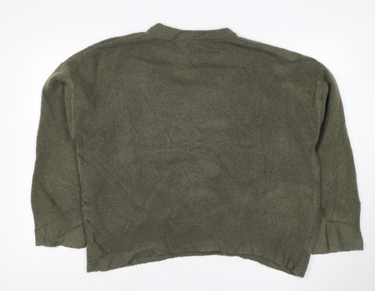 ASOS Design Women’s Green UK 12-14 Oversized Crew Neck Jumper