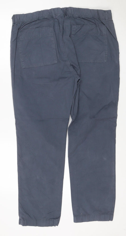 Marks & Spencer Men's Blue 40 Cotton Chino Trousers 40W 29L