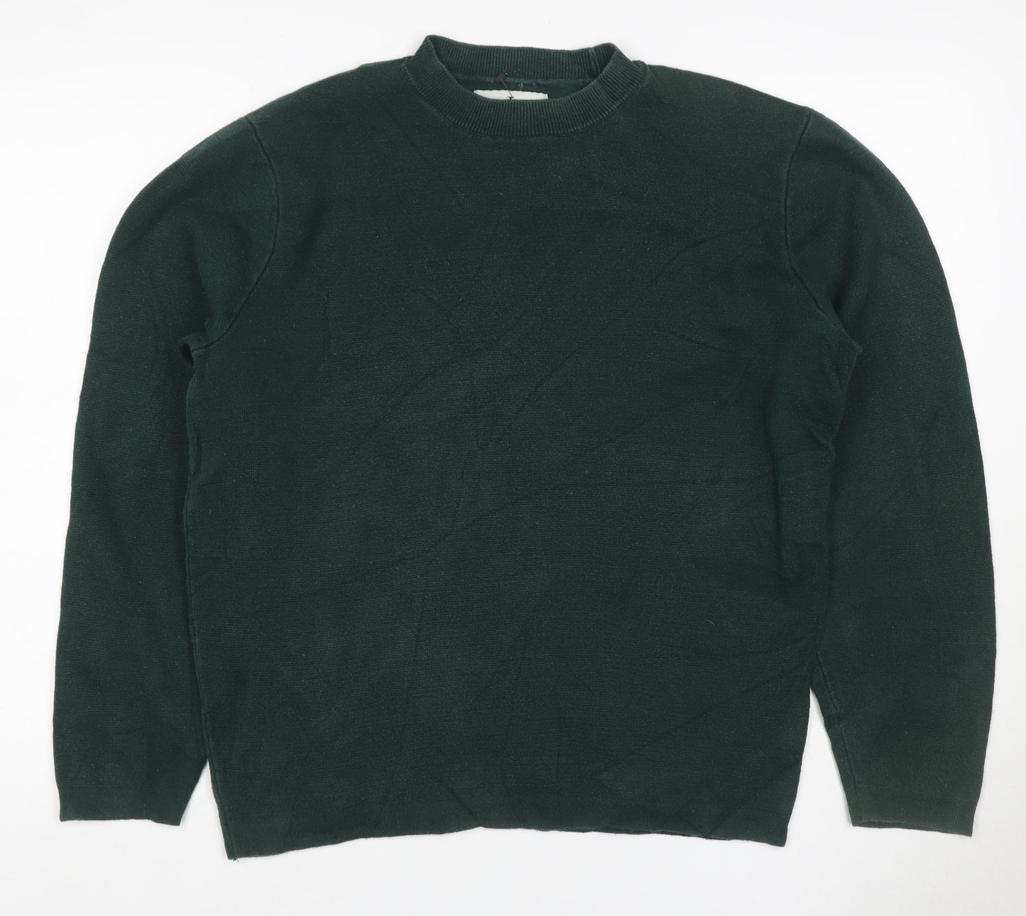 Jasper Conran Men's Green M Cotton Crew Neck Pullover Jumper