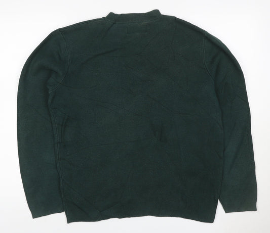 Jasper Conran Men's Green M Cotton Crew Neck Pullover Jumper