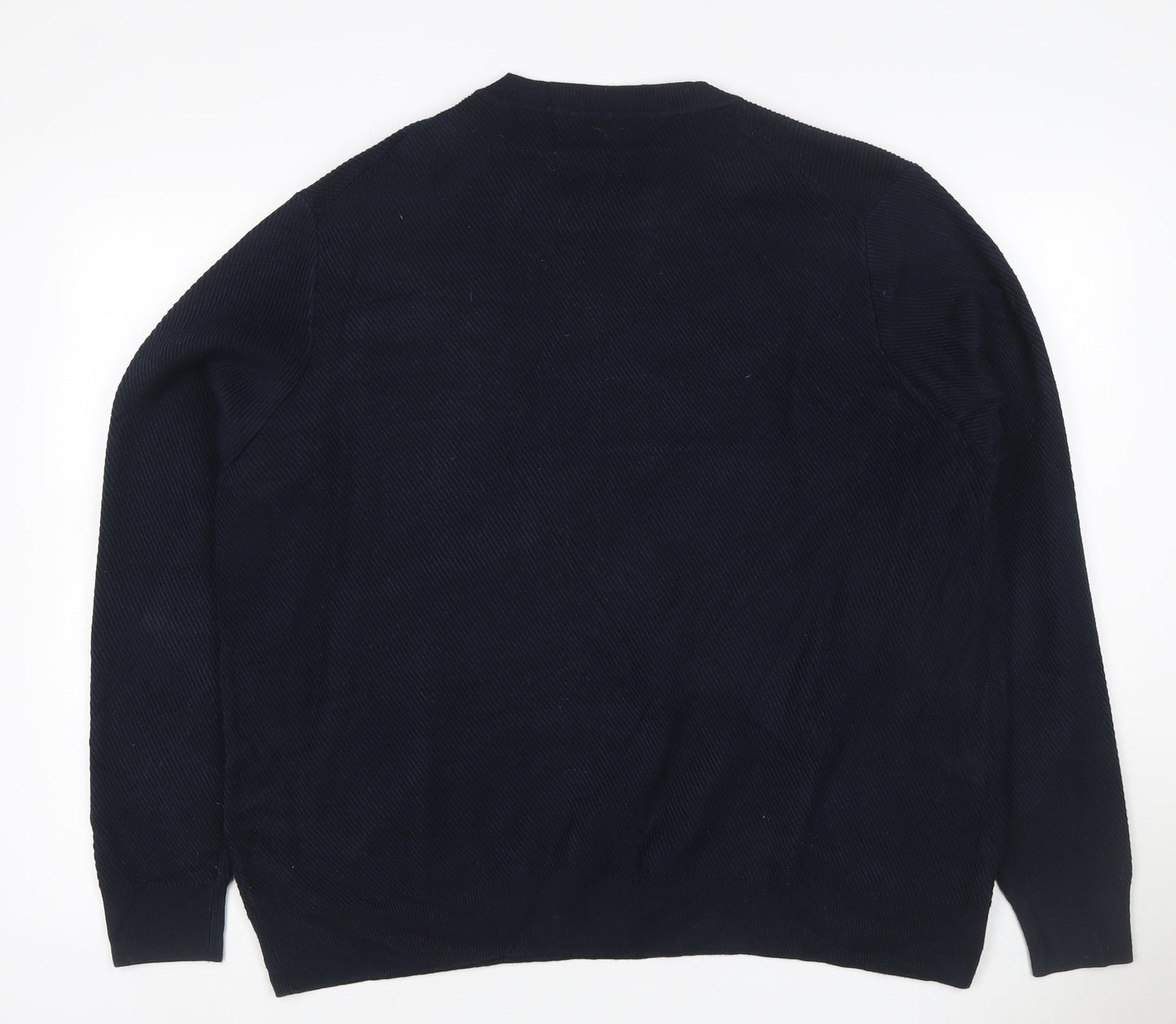 Marks and Spencer Men's Navy 2XL Cotton Blend Crew Neck Pullover Jumper