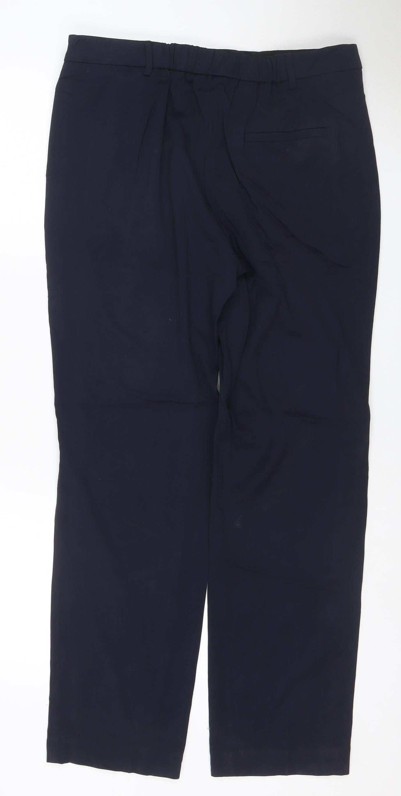 M&S Women’s Blue Size 14 Regular Straight Leg Stretch Trousers