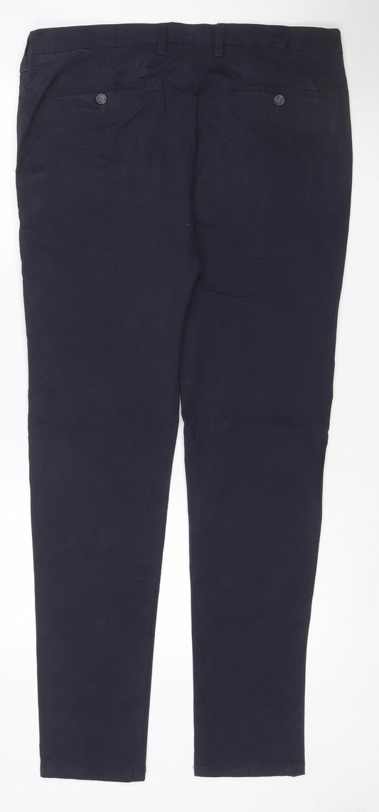 Marks & Spencer Men Blue 36/33 Skinny Fit Stretch Chino Trousers NWT