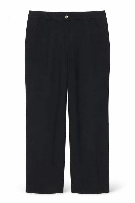 Marks and Spencer Women Black Size 18 Straight Stretch Trousers