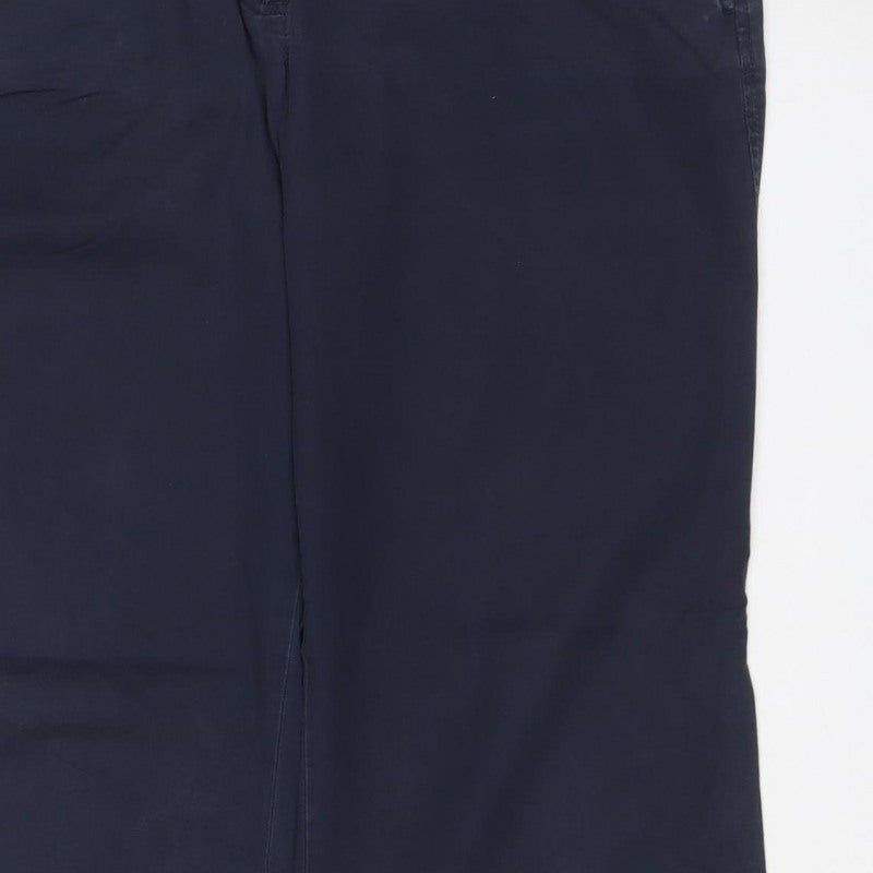 LOFT Women’s Navy Wide-Leg Trousers UK 10 Smart Casual Pockets