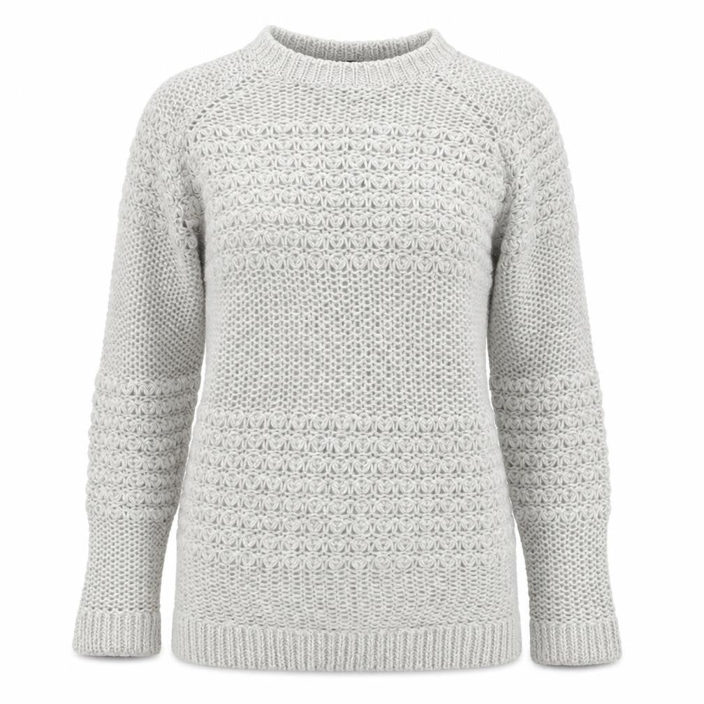 Front view of Dorothy Perkins Women Grey UK 12 Chunky Knit Crew Neck jumper