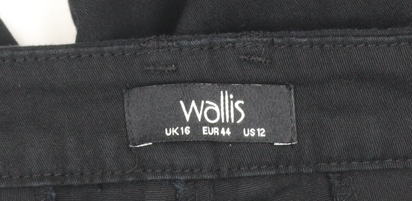 Wallis Women’s Black UK 16 Straight Leg Tailored Trousers Pockets