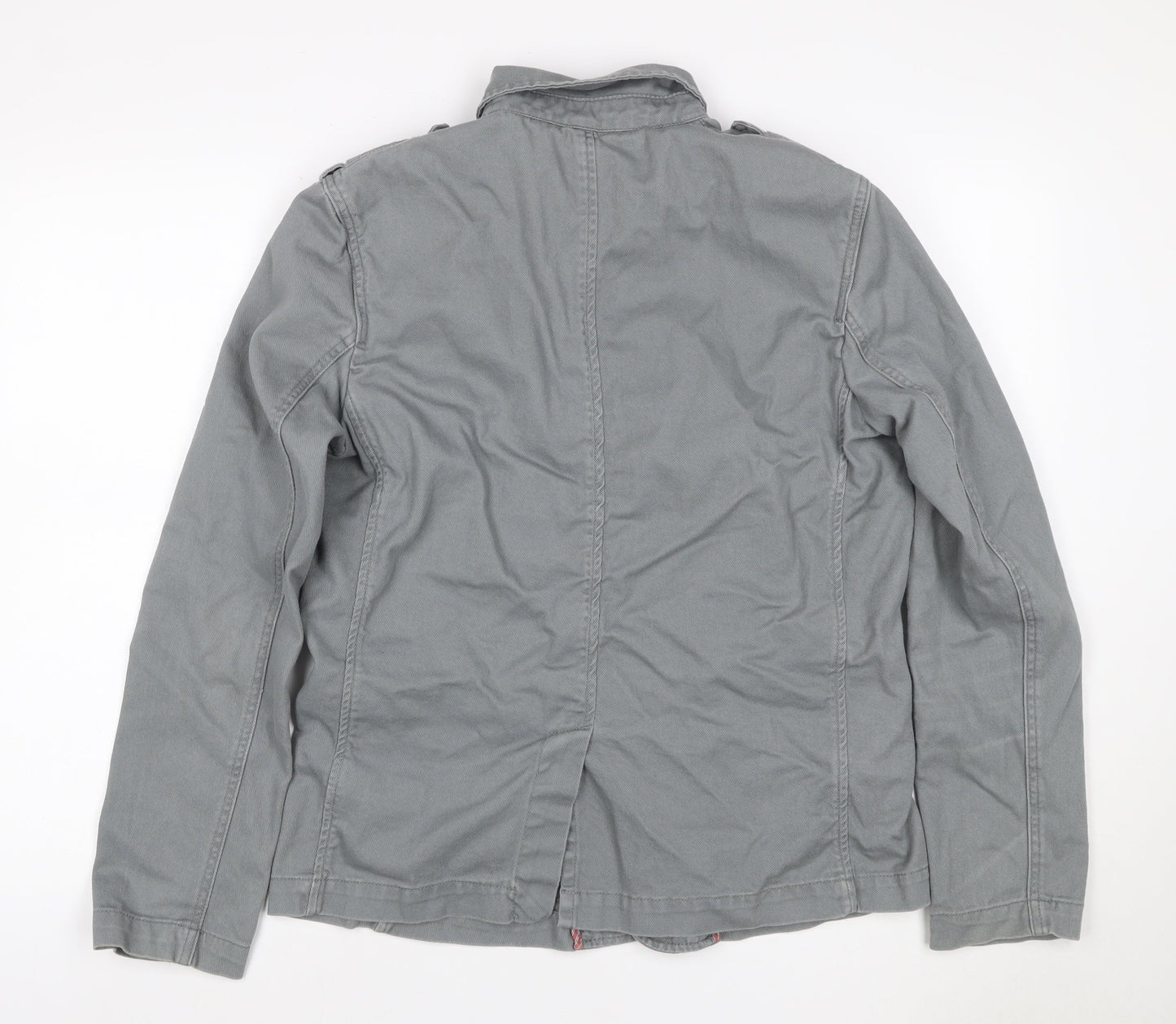 Firetrap Men’s Grey M Military Cotton Twill Button Jacket