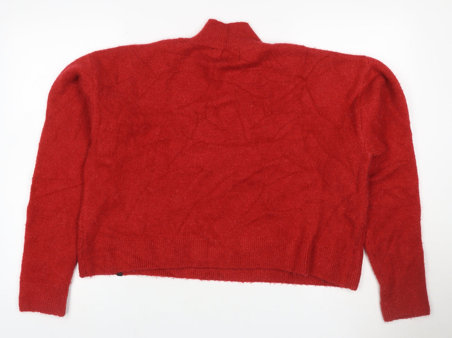 Superdry Women’s Red UK 12 Roll Neck Wool Blend Knit Jumper