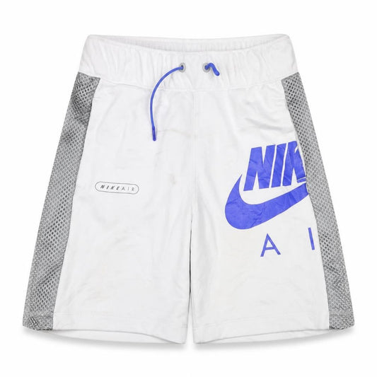 Nike Boys White Grey Blue Air Athletic Shorts L 147-158cm Mesh Drawstring