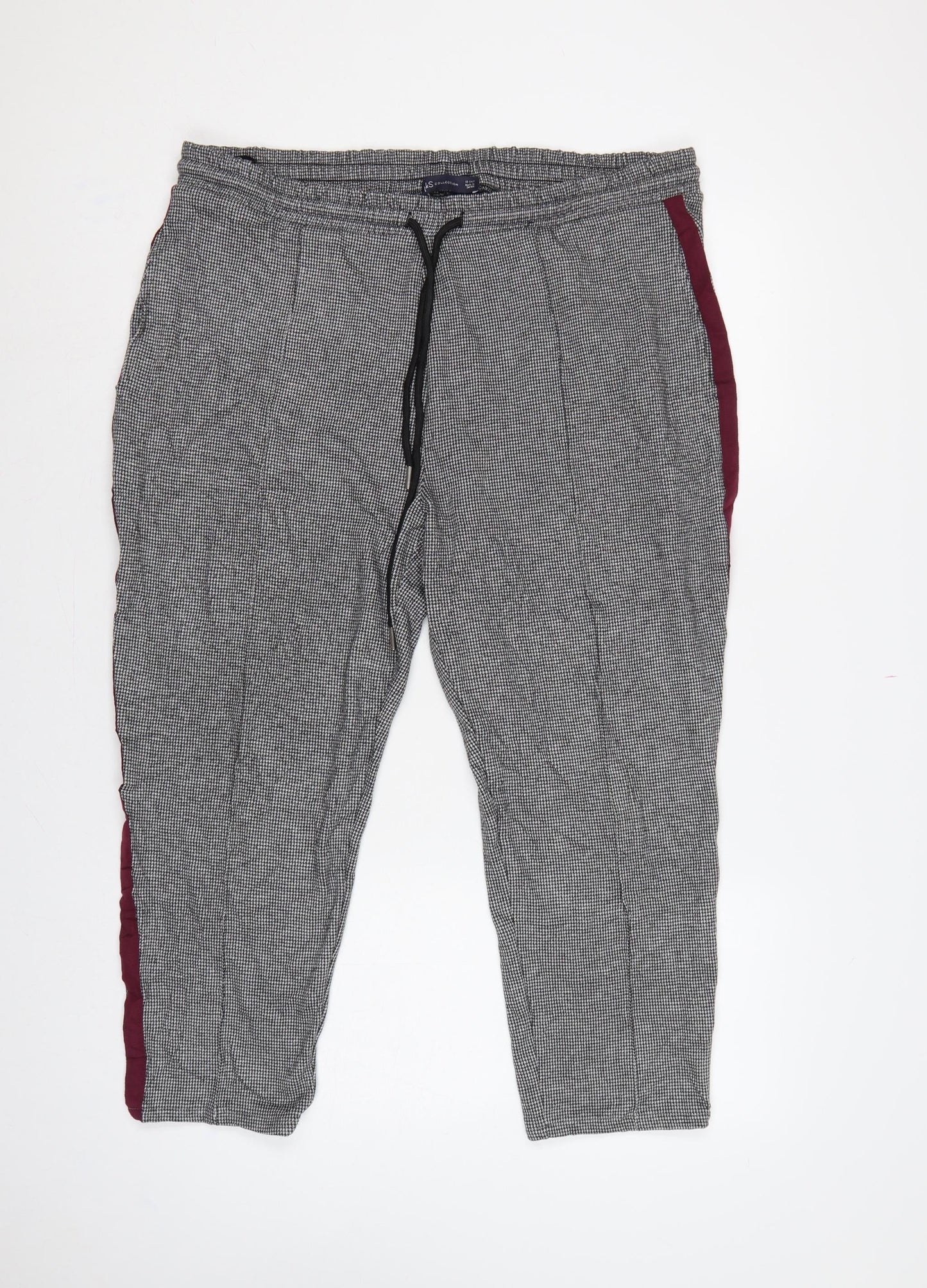 Marks & Spencer Women’s Multicoloured Check Jogger Trousers UK 18 Short