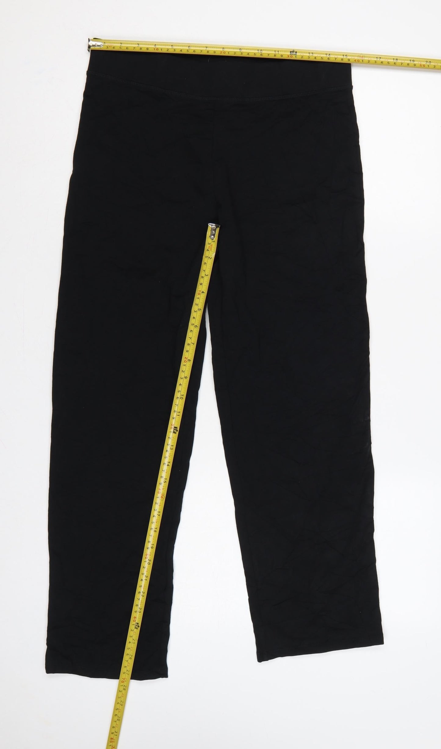 Marks & Spencer Women Black UK 12 Short High Rise Stretch Leggings