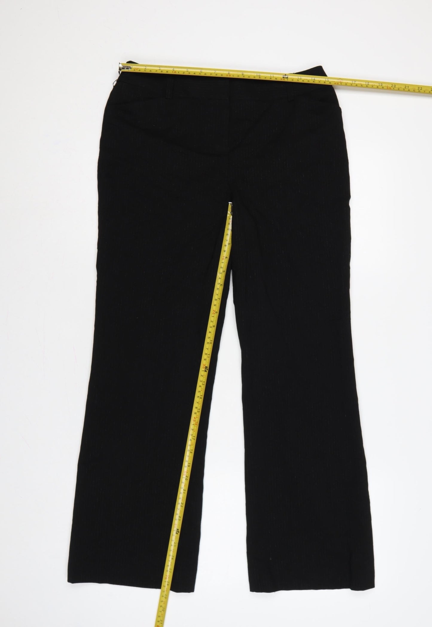 Style & Co. Women’s Black Pinstripe Stretch Dress Trousers UK 8 Petite