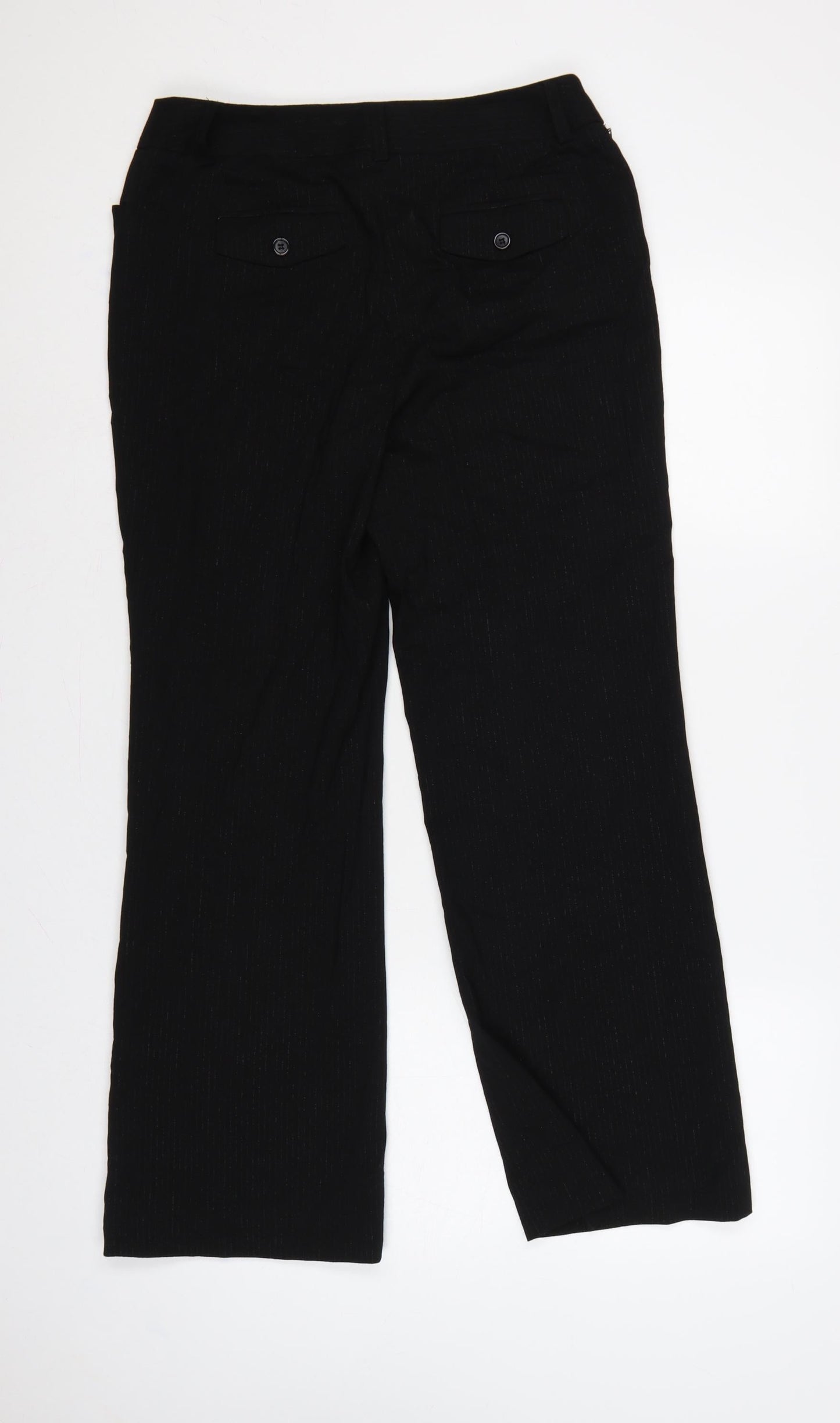 Style & Co. Women’s Black Pinstripe Stretch Dress Trousers UK 8 Petite