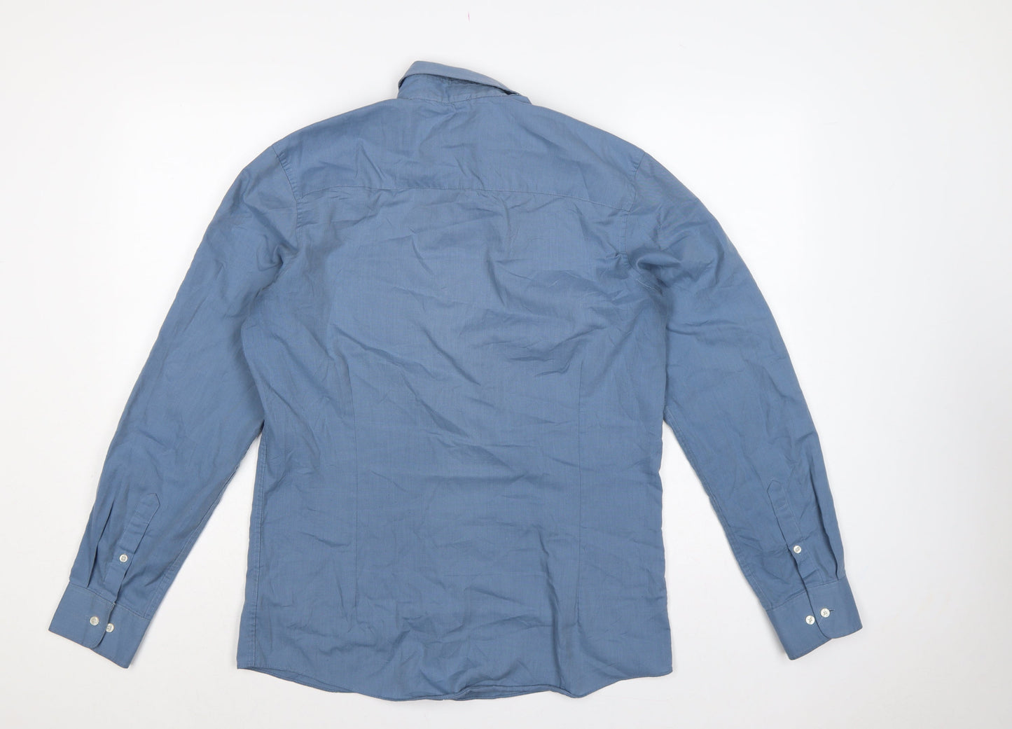 Next Men’s Blue M Slim Fit Button Down Long Sleeve Shirt