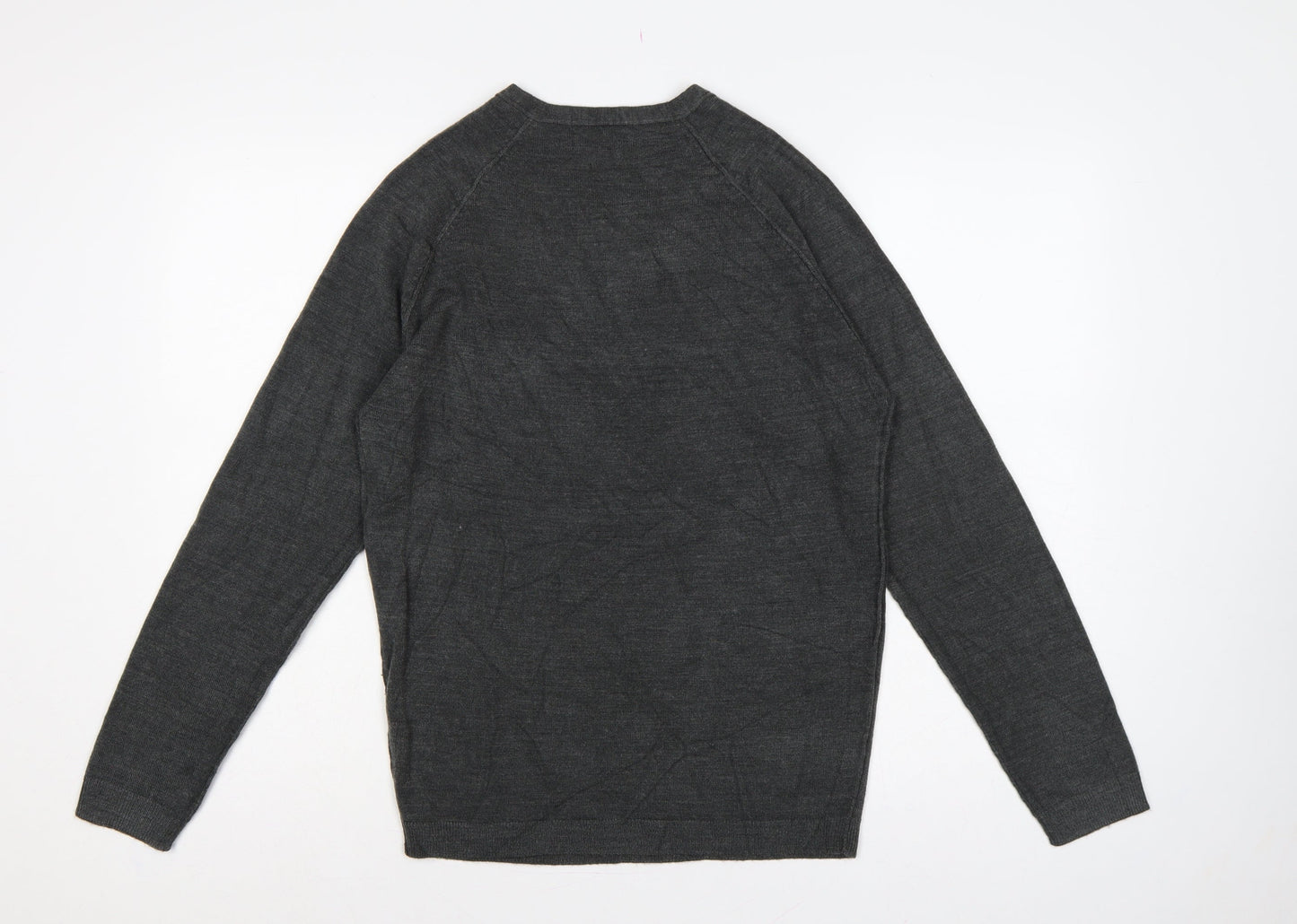Twisted Soul Men’s Grey Small V-Neck Knit Pullover Jumper